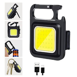 Mini COB Rechargeable LED Keychain Light / Flashlight