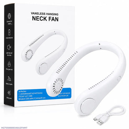 Mini Portable Neck Fan – Hands-Free Cooling, USB Rechargeable