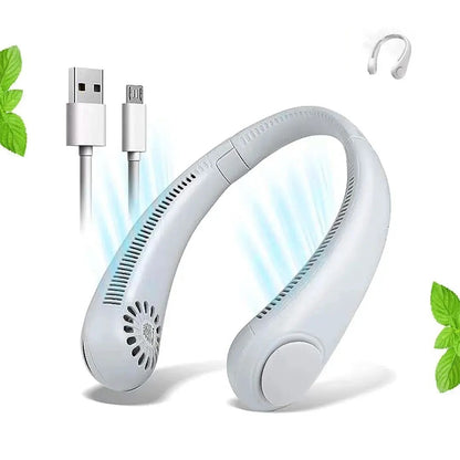 Mini Portable Neck Fan – Hands-Free Cooling, USB Rechargeable