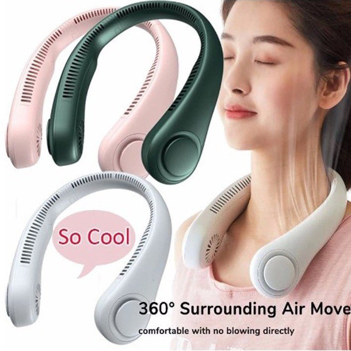 Mini Portable Neck Fan – Hands-Free Cooling, USB Rechargeable