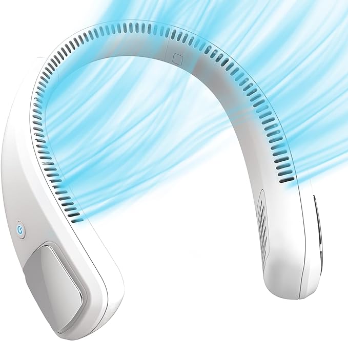 Bladeless Mini Neck Fan – USB Rechargeable, 5-Speed Cooling