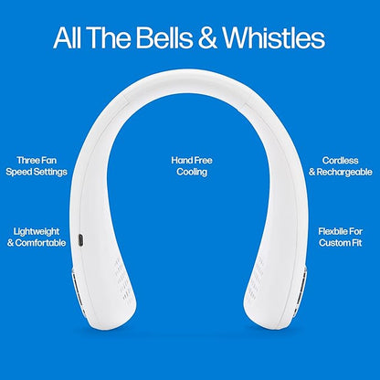 Bladeless Mini Neck Fan – USB Rechargeable, 5-Speed Cooling