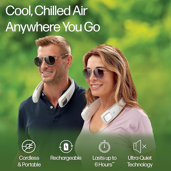 Bladeless Mini Neck Fan – USB Rechargeable, 5-Speed Cooling